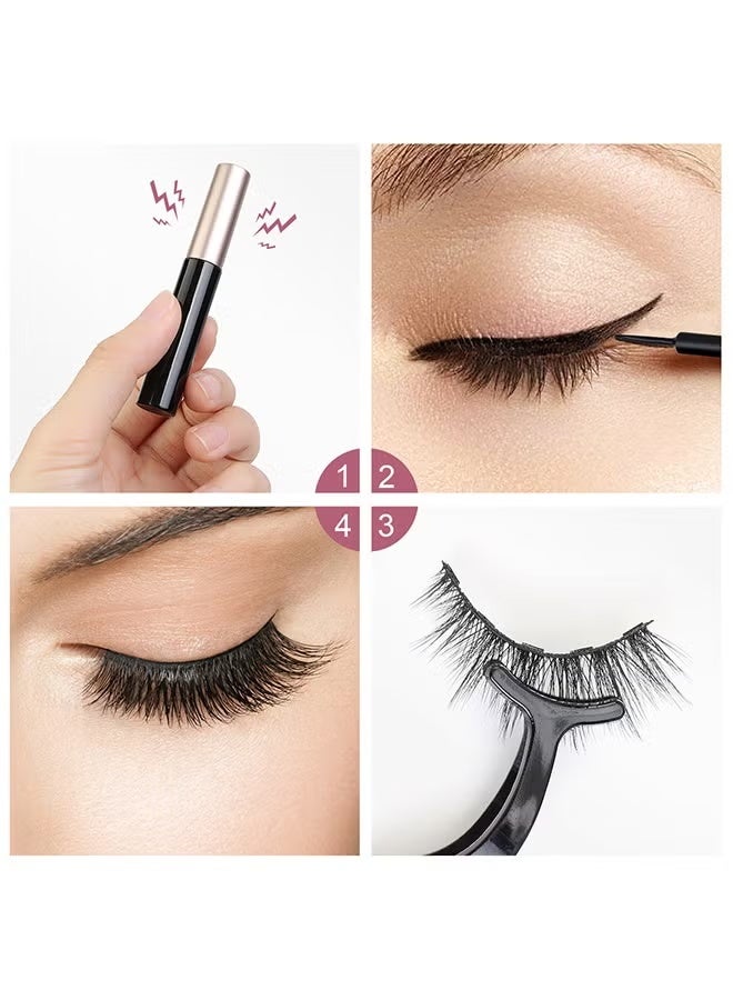 HTKCRX Magnetic Eyeliner Eyelash Suit, 5 Pairs Different Styles 3D Look Magnetic Lashes, No Glue Needed - Image 4